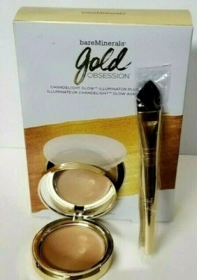 bareMinerals Chandelight Glow Illuminator GOLD OBSESSION + Limited Edition Brush - Image 1 of 4