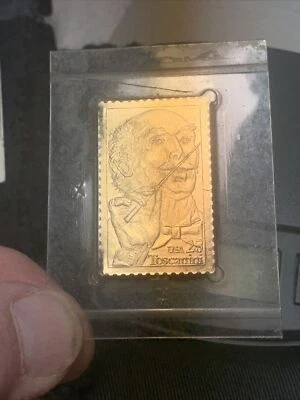 1989 ARTURO TOSCANINI Gold Stamp replica FDC Golden Cover - Image 1 of 2