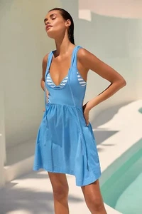 anthro by Anthropologie scoop neck mini dress blue size XL new NWT - Picture 1 of 14