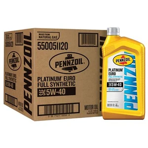 Pennzoil Platinum Euro Full Synthetic 5W-40 Motor Oil 1-Quart Case of 6 - Picture 1 of 8