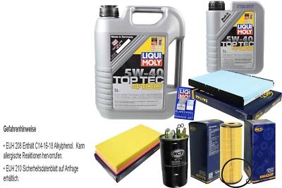 LIQUI MOLY, SCT GERMANY INSPEKTIONSKIT FILTER LIQUI MOLY ÖL 6L 5W-40 für VW Golf IV Variant 1J5 1.9 TDI