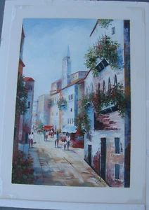 Paris Oil Painting on At Paper by Oliver Norton, 24 x 16 inch, signed - Picture 1 of 12