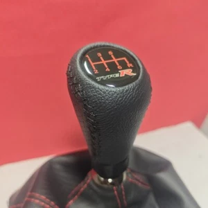 BLACK STITCH LEATHER TYPE R 6S JDM SHIFT GEAR KNOB for CIVIC INTEGRA ACCORD RSX - Picture 1 of 7