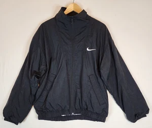 Nike VTG Jacket Kids Boys Size Large 12-14 Black Windbreaker Full Zip 90s - Picture 1 of 17