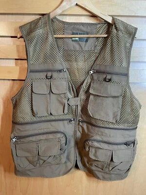 Outdoor Men’s Size Large Hunting Utility Vest Flannel line Dark Khaki - Image 1 of 4