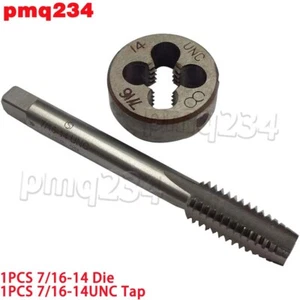 7/16-14UNC HSS Gewindebohrer 7/16-14 Schneideisensatz UNF Maschinengewinde Gewindebohrer UNF Rundgewinde Schneideisen - Bild 1 von 3