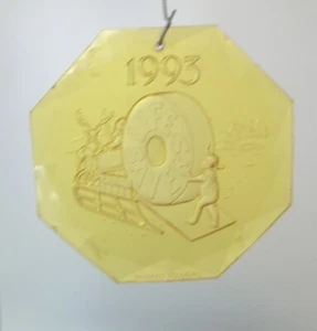 Vintage 1993 Yellow Lifesavers Candy Christmas Holiday Hanging Ornament Clear - Picture 1 of 2