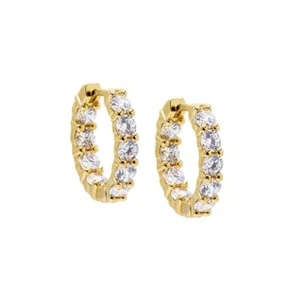 Urban Accessories Mini CZ Tennis Huggie Earring - Picture 1 of 4