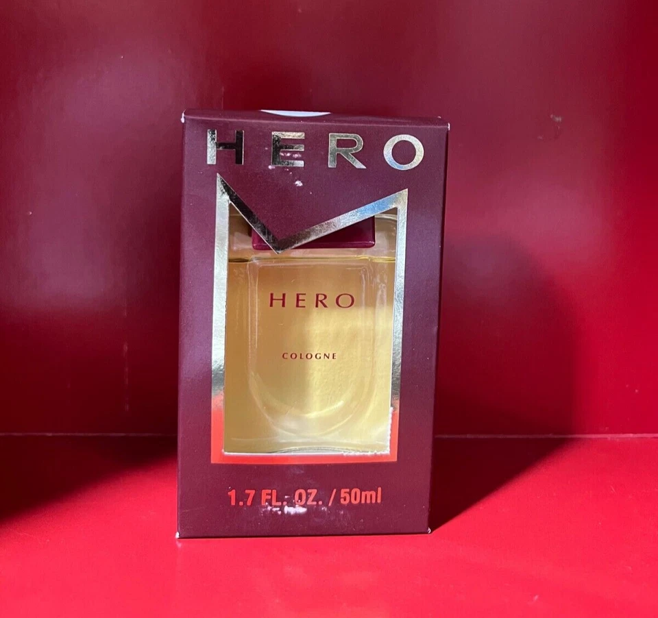 HERO COLOGNE 男式 1.7 盎司/50 毫升闪光灯带盒复古罕见收藏 — 第 1/1 张图片