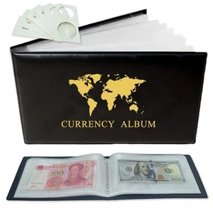 Paper Money World Currency Collection Album Book Binder,40 Pockets Dollar Hol... - Picture 1 of 7