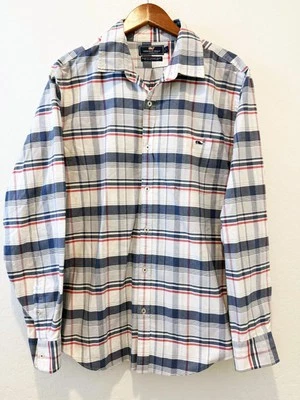 Vineyard Vines Slim Fit Tucker Striped Check Thick Cotton Button Shirt Men's L - Image 1 of 4