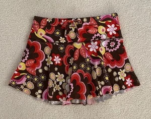 Girls Xhilaration VTG Skater Skirt Skort Vibrant Retro Floral Print Size M 7/8 - Picture 1 of 10