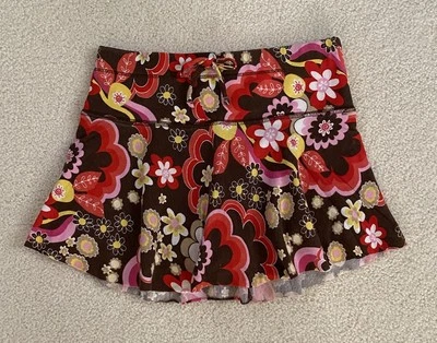 Girls Xhilaration VTG Skater Skirt Skort Vibrant Retro Floral Print Size M 7/8 - Image 1 of 4