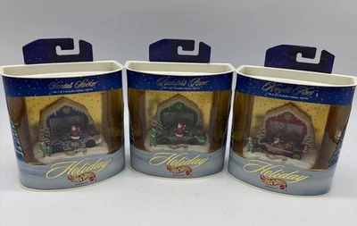 HOT WHEELS HOLIDAY SERIES IV MATTEL SET OF 3 SANTA STOCKER RUDALPH RACER KART - Image 1 of 4