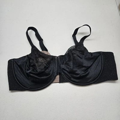 Wacoal Women Bra 42DD Blacktan Polka Dot Underwired Mesh Strap Full Coverage - Image 1 of 4