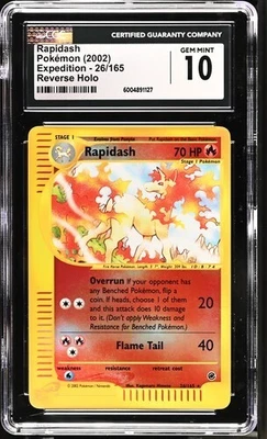 Rapidash 26/165 Reverse Holo Rare Expedition CGC 10 GEM MINT PSA - Image 1 of 2