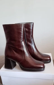 Jonak Paris BRIGAND-CUIR-BRILLANT CHOCOLAT Botines con plataformas - Imagen 1 de 16