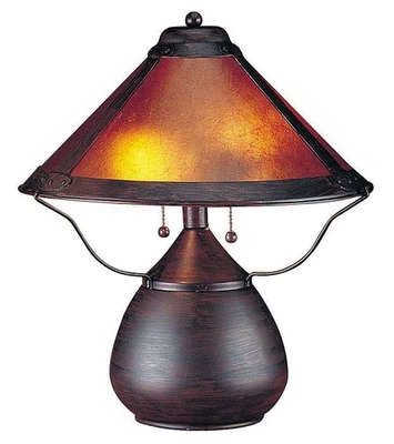 Mission-Style 17" High Mica Accent Table Lamp - Image 1 of 2