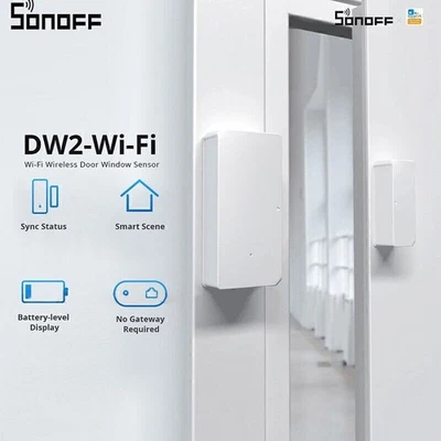SONOFF DW2 Wifi Wireless Door Window Sensor Open/Closed Detectors e-WeLink APP - Image 1 of 4
