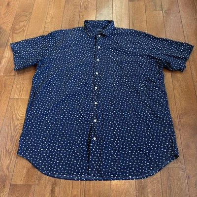 Mens Ralph Lauren RL Untucked Slim Fit Seersucker Shirt Blue Nautical Flags 2XLT - Image 1 of 4