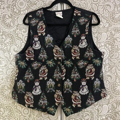 复古圣诞雪人圣诞老人背心大号 — 第 1/4 张图片