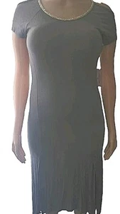 Juicy Couture lovely gray knit maxi dress with shimmer collar size medium - Picture 1 of 8