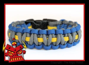 550 Paracord Bracelet Superhero - Royal Grey Yellow - Picture 1 of 1