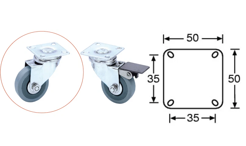 FC FLIGHTCASE CENTER RUOTA GUITEL SENZA FRENO DIAMETRO 50MM FLIGHT CASE