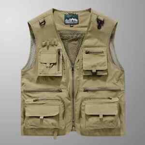 Tactical Hiking Fishing Vest Men Photographer Waistcoat Cargo Sleeveless Jacket 