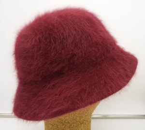 DNY Angora Rabbit Fur Raspberry Purple Women's Vintage Bucket Hat - Picture 1 of 6