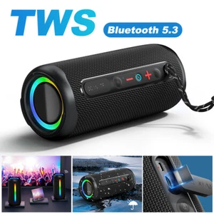 Wireless Outdoor Portable TWS Bluetooth RGB Speaker Stereo Bass Subwoofer Music - Picture 1 of 18