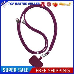 Universal Cellphone Lanyard Phone Strap (Wine Red Cured Cloth + Soft Rope)
