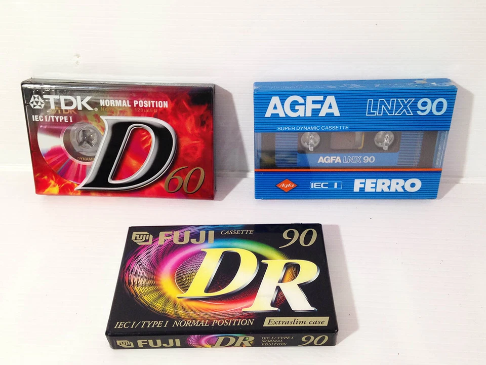 Cassette Audio  K7 Vierge     SONY HF 60 TDK AGFA 90   Lot de 3 K7 neuves  sep5b - Photo 1/1