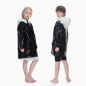 New Kids Teen Raincoat 2-14 Years Classic Rain Trench Parka Wind Resistant Water - Picture 1 of 7