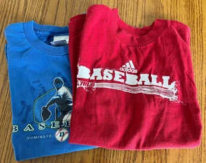 Adidas Short Sleeve Graphic Youth T-Shirts Medium Baseball Cotton - Picture 1 of 2