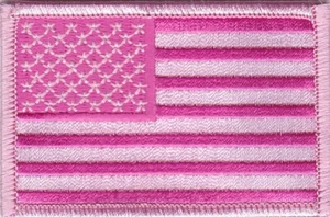 Pink USA American Flag  Embroidered Patches 3"x2" iron-on - Picture 1 of 1