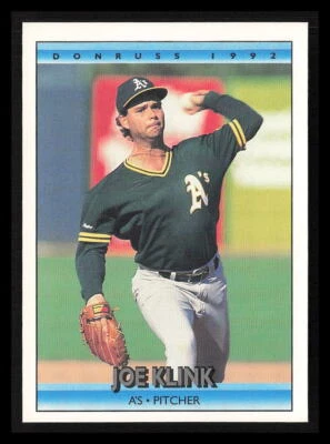 Joe Klink 1992 Donruss #183  Oakland Athletics - Image 1 of 2