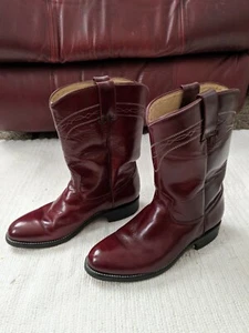 El Jinete Burgundy Boots Mens Sz 25.5 Mex/ 7 US (or Women's 8.5) - Picture 1 of 12
