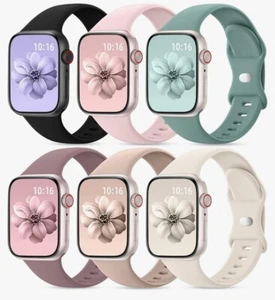 6 Pack Sport Bands Compatible with Apple Watch Bands for Women 40mm 41mm 44mm... - Picture 1 of 4