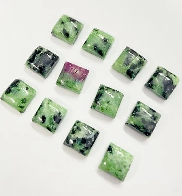 AAA+ Natural Ruby Zoisite Square Cabochon Flat Loose Gemstone 5MM TO 15MM - Image 1 of 3