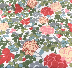 Waverly Blossom Coral Pink Large Floral Novogratz Fabric by the Yard - Picture 1 of 5