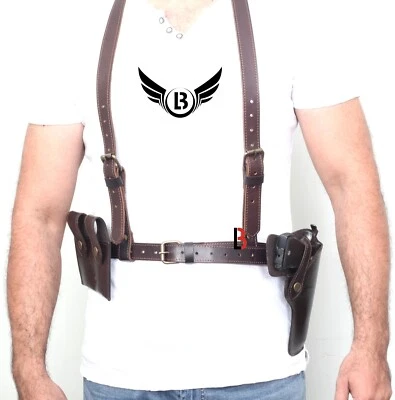 Universal Leather Shoulder Holster Waist Belt Vertical Concealed Holster - Image 1 of 4