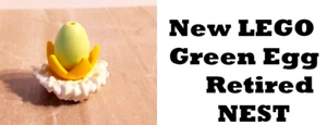 New LEGO Bird nest Green yellow Eagle Egg Dinosaur Shell Retired Fur Nest/Collar - Picture 1 of 1