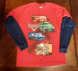 DISNEY PIXAR Cars 3 Movie Piston Cup Double Sleeve Graphic Tee Boy's 8/10 - Picture 1 of 8