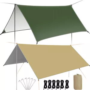 3x3m Camping Tent Tarp Hammock Rain Fly Waterproof Hiking Backpacking Shelter - Picture 1 of 20