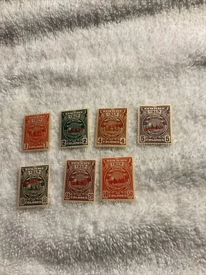 COSTA RICA-(-1915-)-ОБРАЗЕЦ Доходы-Одиночные Пробивные Отверстия-ЛОТ из 7-МАРОК-MNH - Изображение 1 из 3