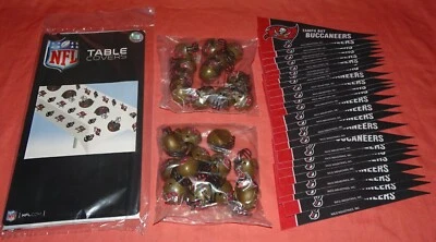 PARTY LOT = TAMPA BAY BUCCANEERS = 1 Table Cover = 24 Mini Helmets = 24 Pennants - Image 1 of 4