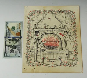 Antique Vtg Restaurant Menu L'Auberge De Gattières French Food Travel  - Picture 1 of 4