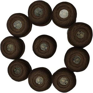 Red Rose Cotton Mercerized Embroidered Fast Color Thread Balls Color Dark Brown - Picture 1 of 3