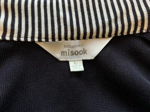 Esclusivamente MISOOK Giacca Cardigan Blu Navy e Righe Bianche - Taglia Large - NTSF - Foto 1 di 7